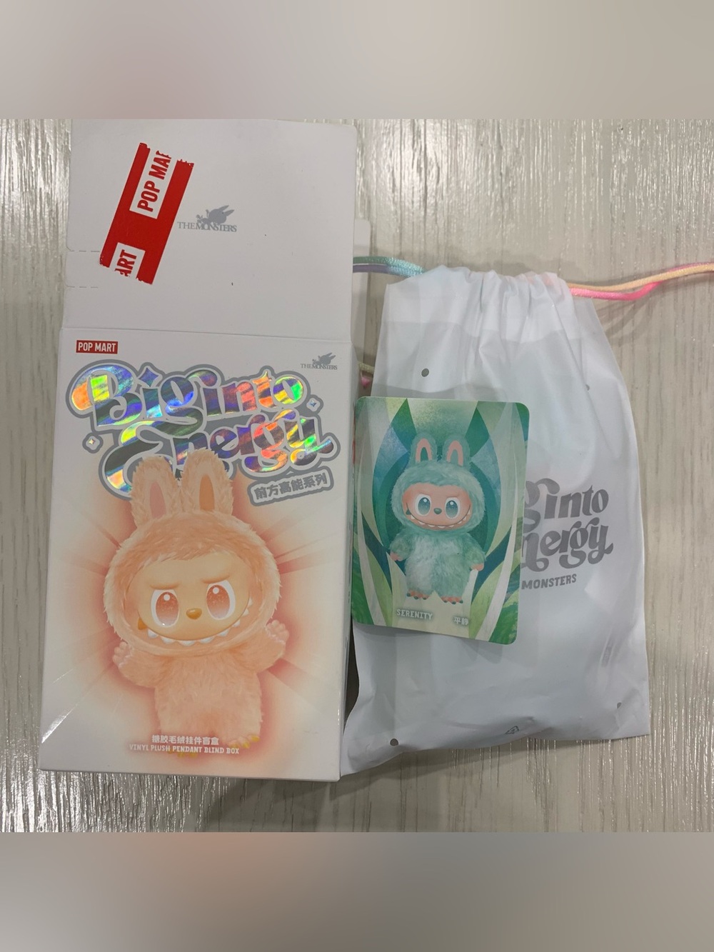 BNIB Pop Mart Labubu Big into Energy Series-Vinyl Plush Pendant - Serenity